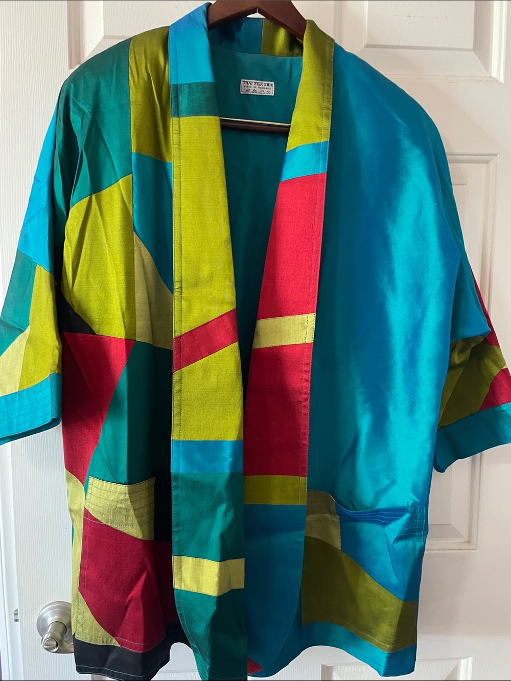VTG THAI SILK PATCHWORK KIMONO